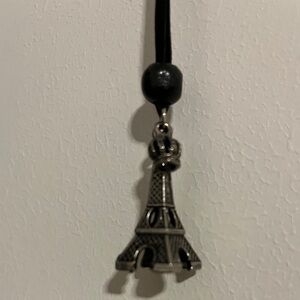 Long sweater necklace.